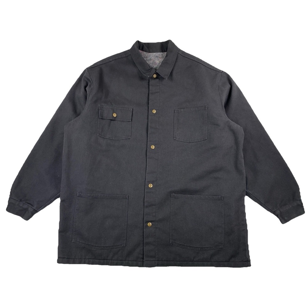 Ben Davis Blanket Lined Work Chore Jacket Black Snap Button Men's (No Size Tag)